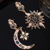 Versatile Vintage Enamel Ear Drop Asymmetric Stud Earring Unique Ear Jewelry  Gift
