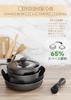 FERLORD Frying Pan Pot Gas Removable Pot and Frying Pan Single Living Cookware Diamond Easy To Compact Felt Pad Included Set, Set, IH, Compatible,