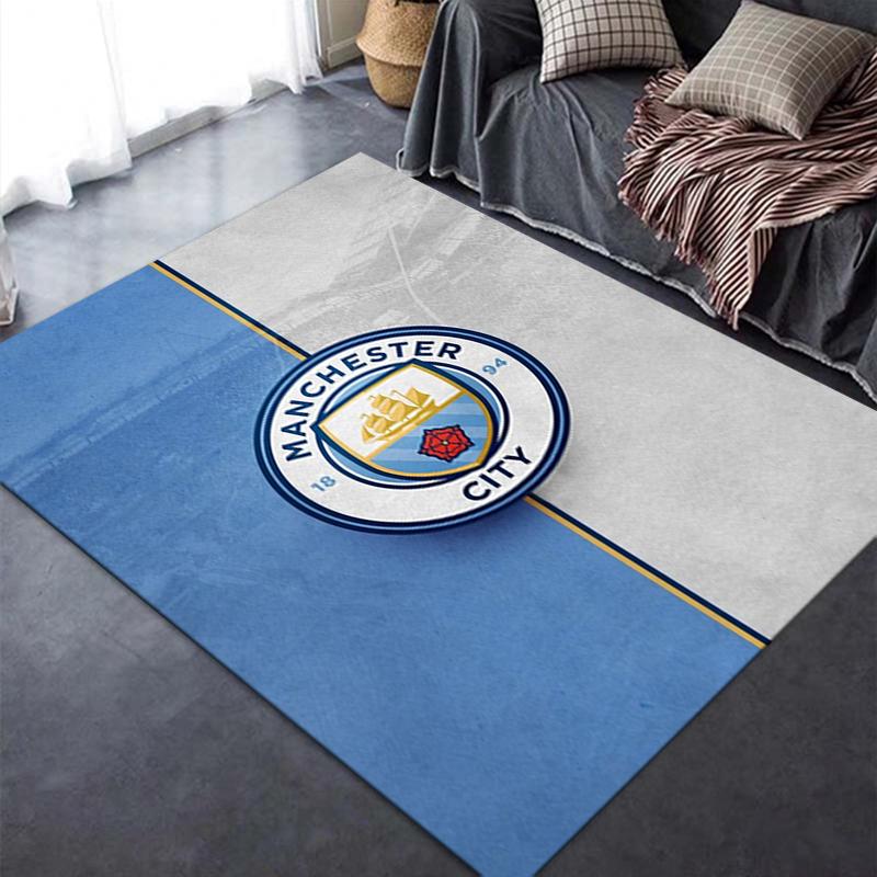 Manchester City Football Clu Carpet Rug for Living Room Bedroom Home Sofa Decoration,Kids play Non-slip Floor Mat