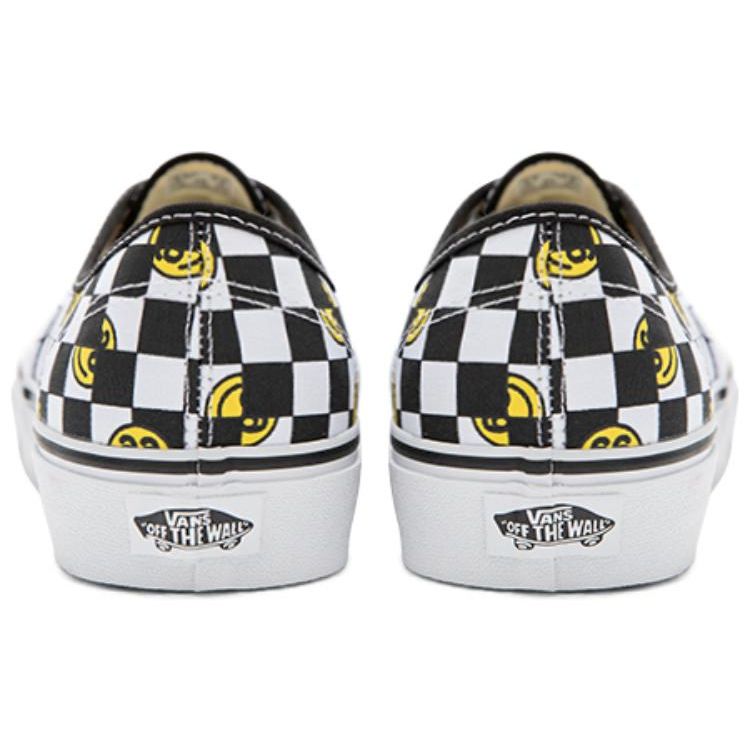 Vans Обои с оригинальным принтом в виде шахматной доски и улыбки. Прочные, дышащие, низкие кеды из парусины. Унисекс. Черно-белые. VN000EE3BP9