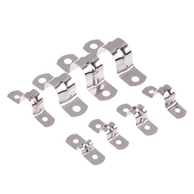 20 шт. M5-20 Жесткий хомут для трубы Нержавеющая сталь 2 отверстия Кабельный U-образный кронштейн Хомут для трубы Для крепления трубы или кабеля Хомут-стремянка