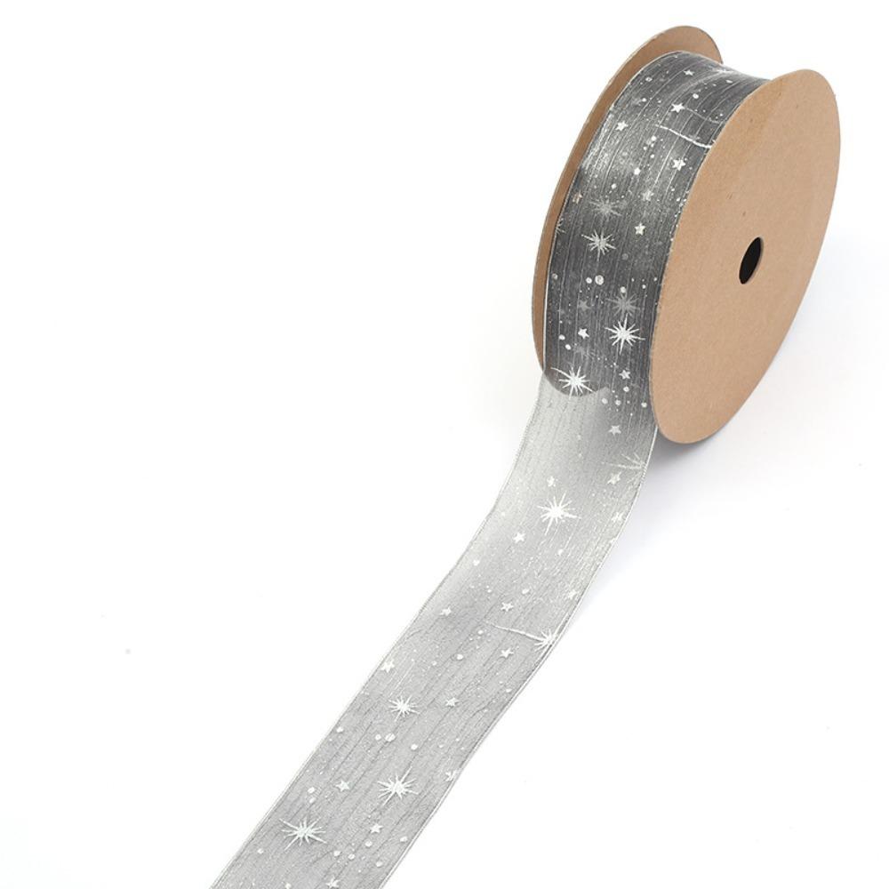 25mm Width Starry Sky Ribbon Organza Wedding Party Ribbon Gift Bouquet Wrap Ribbon  Cake Decoration