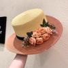 Весенне-летняя цветочная шляпа французская женская соломенная шляпа-федора элегантная пляжная шляпа шляпа-цилиндр шляпа от солнца для активного отдыха и путешествий оптом