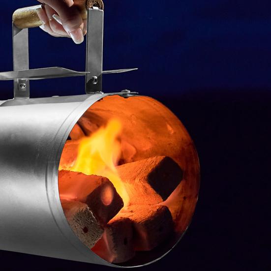 Стартер для розжига угля Сверхбольшая вместимость Маленькие стартеры с деревянной ручкой для угольного гриля и барбекю