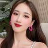 Серьги для женщин Популярные серьги Painless Pink Thick Large 40mm Hoop Earrings Серьги из смолы Miyabi Grace Miyabi Grace Не проколотые Не проколотые