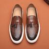 New Fashion Leather Men Party And Wedding Casual Loafers Italian Men'S Dress Shoes Comfortable Breathable Men Shoes Big Size 46