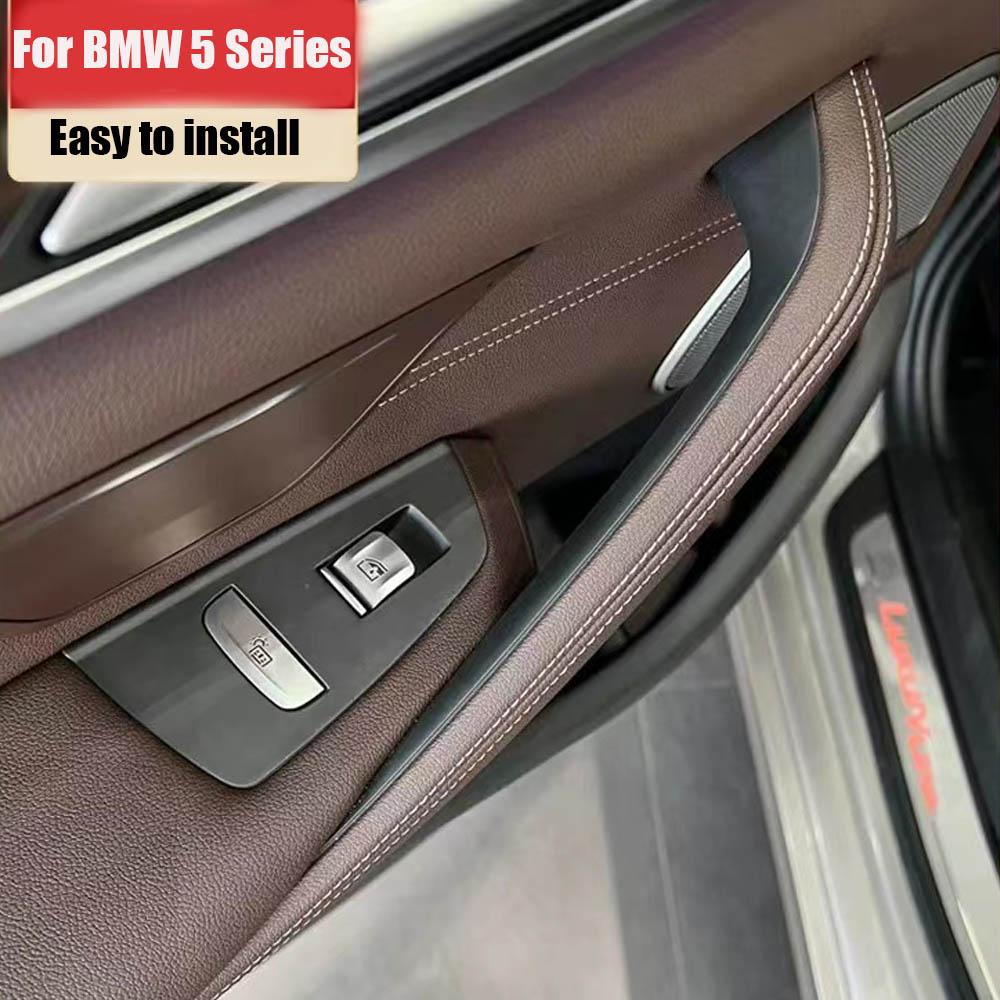 2 шт., внутренние дверные панели, поручни, накладки на ручки из углеродного волокна, защитная накладка на подлокотник для BMW 5 серии G30 G38
