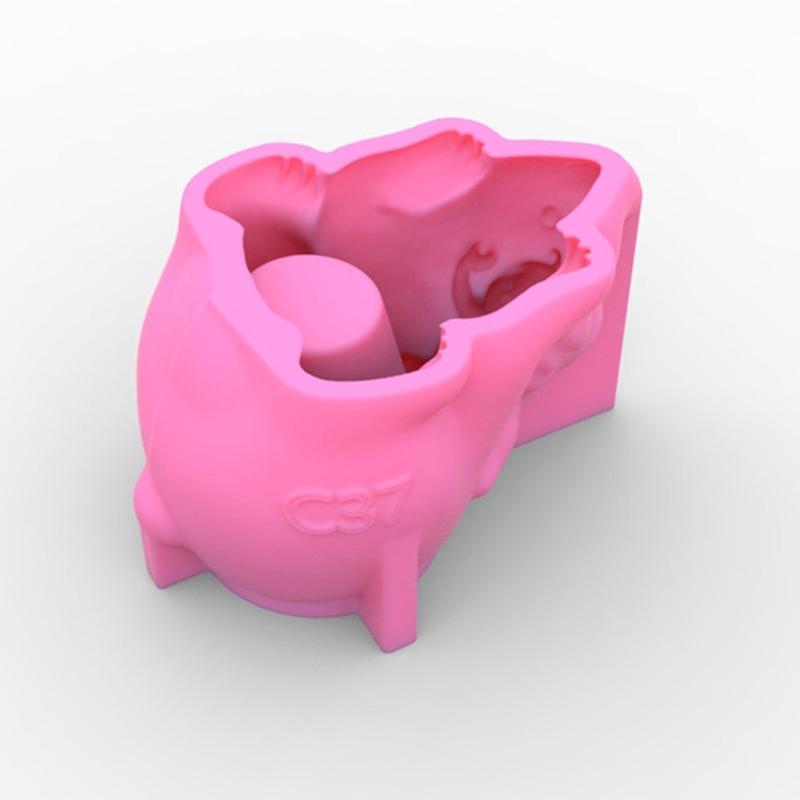 Cute Bear Flower Silicone Mold Concrete Resin Plaster Vase Mould Holder Cement Planter Tools Table Ornament