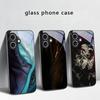 Текстура текстуры коры Для iPhone 17 Air 16 E 15 Plus 14 Pro Max 13 12 mini 11 5 6 7 8 Plus XR XS Max SE Черный стеклянный чехол для телефона