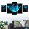 HD Печать 5 Шт. Абстрактные Холст Арт Плакат Синие Искры Цветочные Картины На Холсте Стены Искусства Для Украшения Дома Декор Рамки Без Рамки