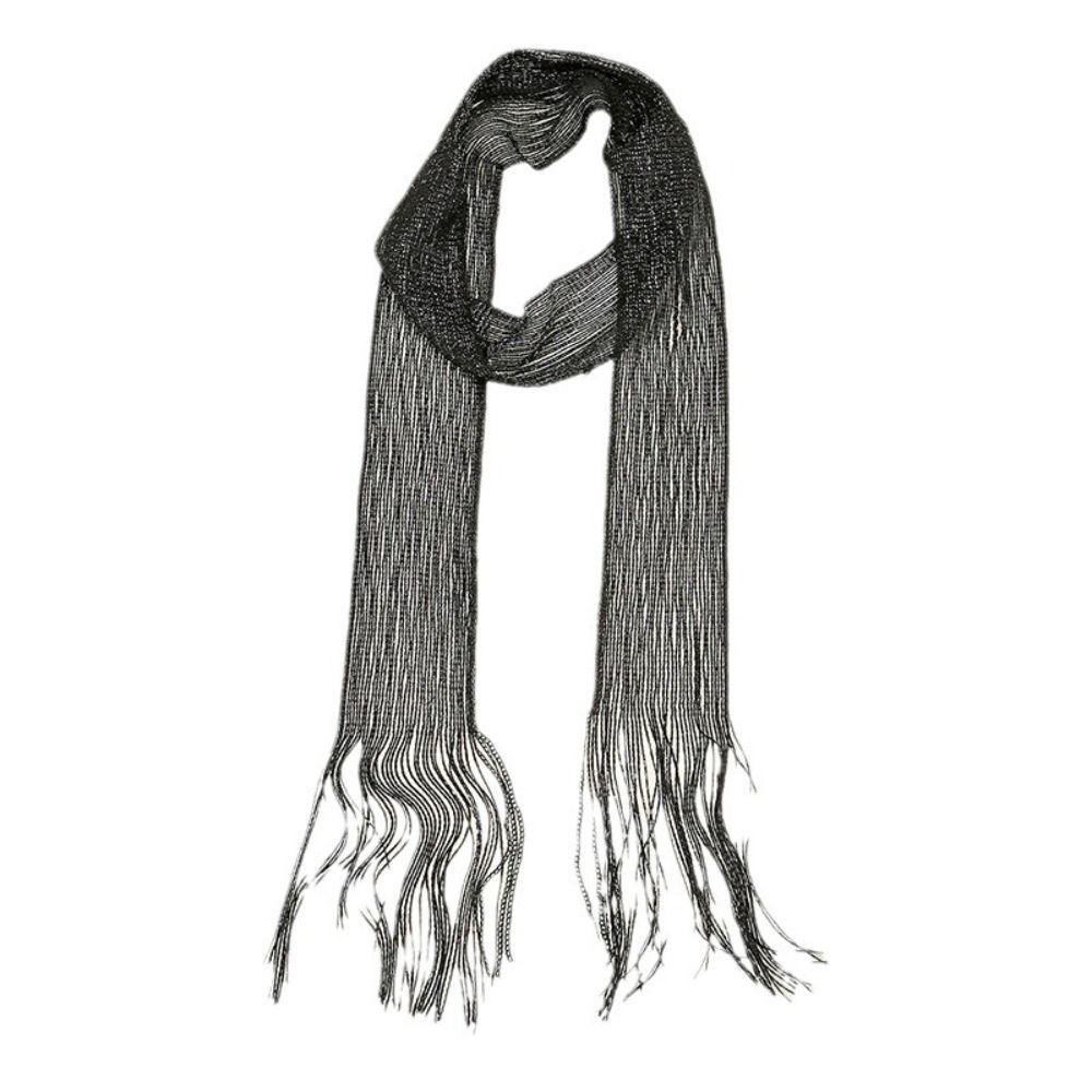 Ретро Длинный Шарф с Кисточками Винтажный Тонкий Шарф Украшение Шейный Платок Модный Шарф Повязка на Голову