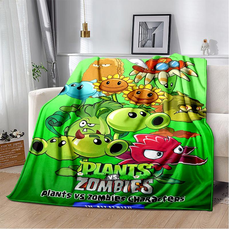P-Растения против. Игровое одеяло Z-Zombies для дивана, офиса, для сна, с изображением горохострела, для студенческого общежития, покрывало на кровать, настраиваемое