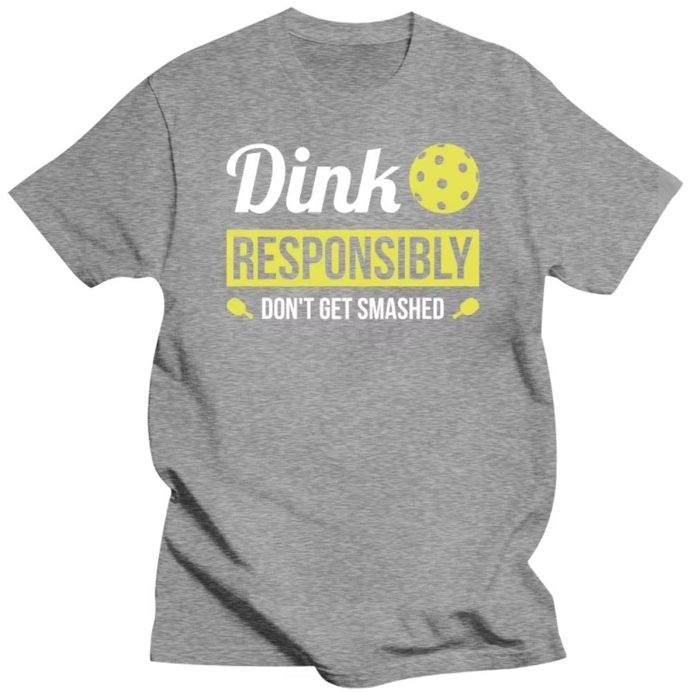 Винтажные футболки Dink Responsibly Funny Pickleball для мужчин, хлопковые футболки с круглым вырезом, футболки с коротким рукавом, идея для подарка, одежда