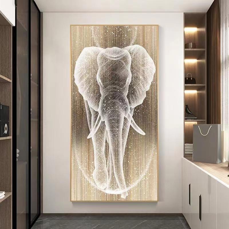 Алмазная вышивка для прихожей, аппликация, алмазная вышивка крестом, 5d, алмазная картина, полная алмазная вышивка, новая гостиная 2024, слон, свет, роскошь, простое мозаичное искусство