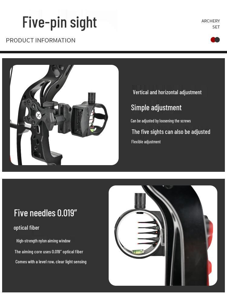 SP1000 Compound Bow Accessory Set: Arrow Rest, Peep Sight, Wrist Sling, Shock Absorber.
