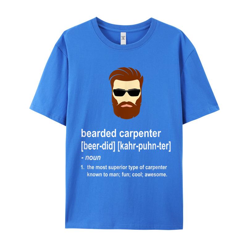 Funny Beard Carpenter Gift For Christmas Cotton Fabric Round Collar Tees Short Sleeve Leisure T Shirts Loose Funny Tshirts