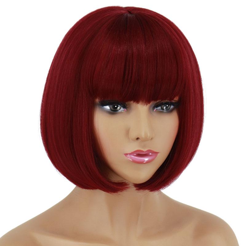 XINRAN Женский синтетический светло-фиолетовый парик, короткие прямые волосы для косплея с челкой, фиолетовый парик, длина до плеч, парик для вечеринки в честь Хэллоуина