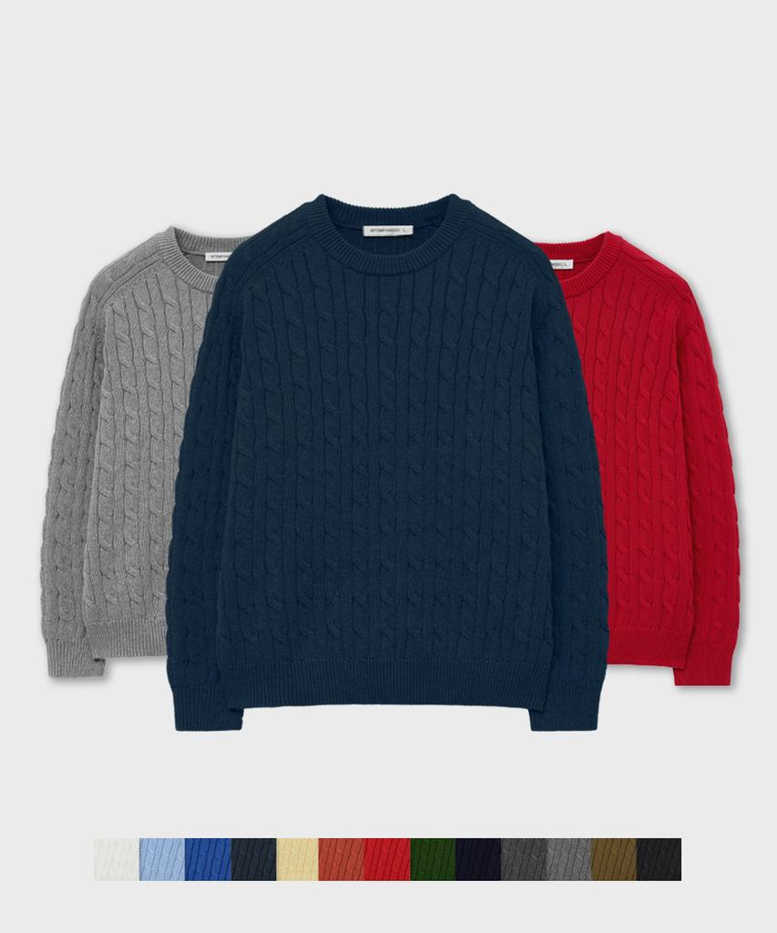 INTEMPOMOOD Standard Raglan Cable Knit: 13 Colors (Type B)