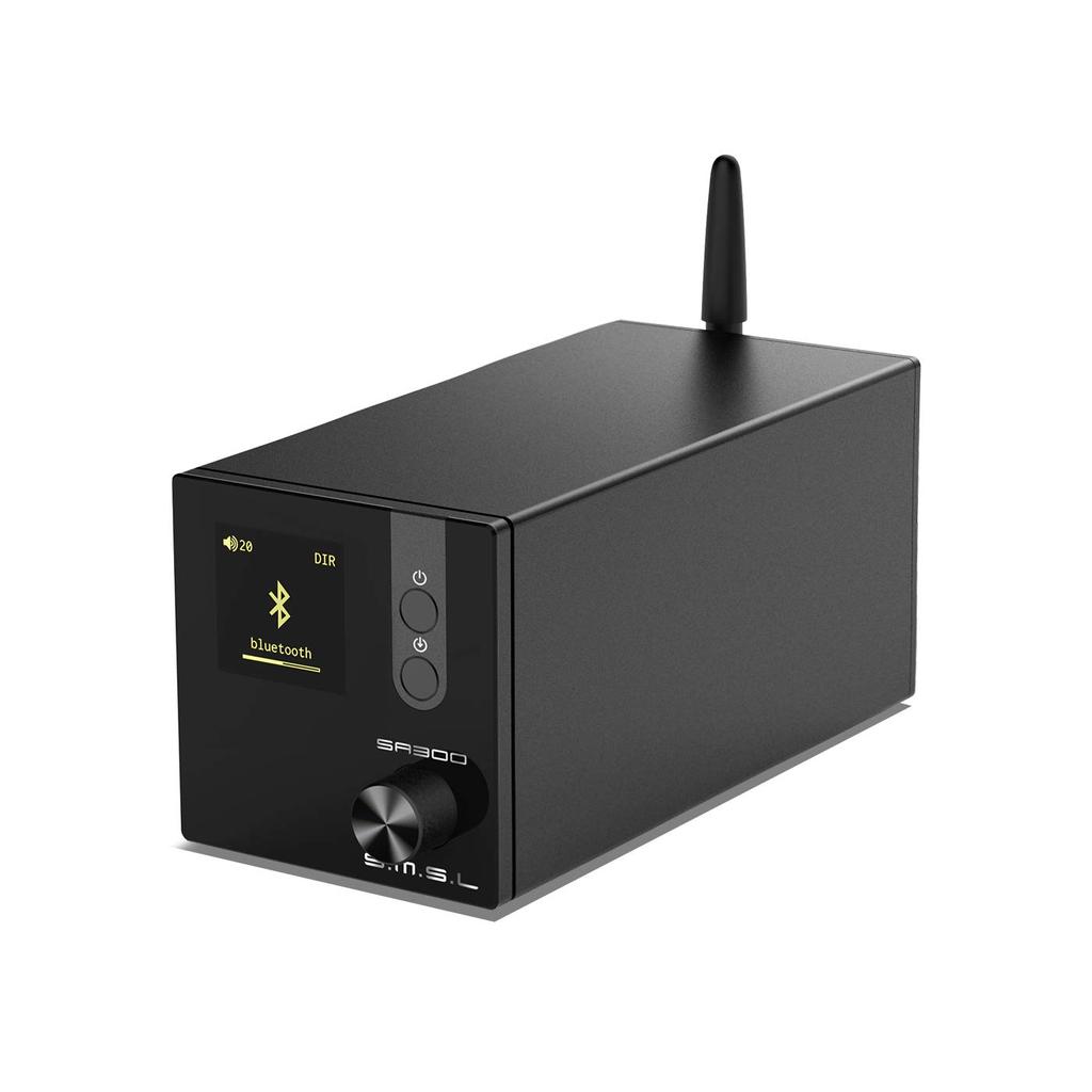 SMSL SA300 Bluetooth 5.0 Усилитель мощности HI-FI Класс D Цифровой аудиоусилитель с микросхемой усилителя MA12070 / Высокая выходная мощность 80 Вт x 2 / Эквалайзер и высокие частоты