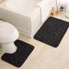 Non Slip Absorbent Bathroom Rug Set Grey Soft Pebble Design 1/2 Piece for Bathroom Toilet Front Floor Use