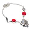 Moonstone Rough, Coral Gemstone 925 Sterling Silver Jewelry Necklace 18"