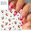 Manicure Decor Sliders Relief Engraved 5D Embossed Flower Cherry Nail Stickers Nail Art Sticker Decal