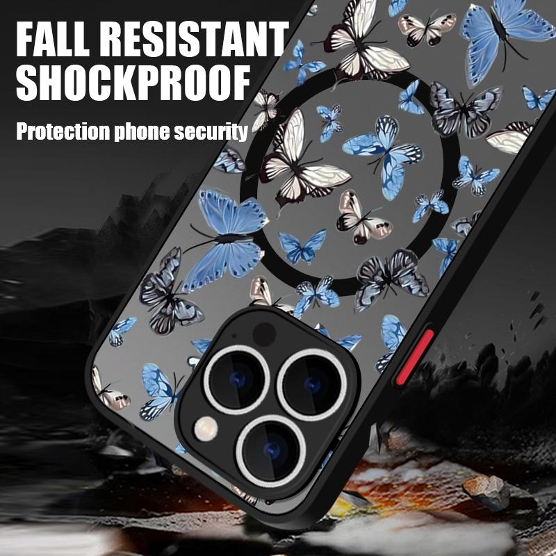 Magnetic Flowers Bowknot Phone Case For iPhone Air 17 16 15 Pro Max 13 12 Pro 14 Plus 11 For Magsafe Wireless Charge Hard Cover