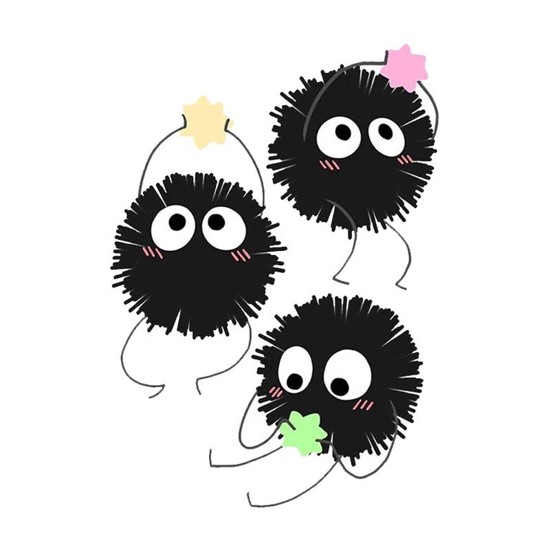 Cute Soot Spirits Spirited Away Car Stickers Waterproof Simple Decals