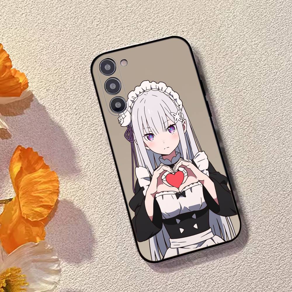 Аниме Милая Девочка RE:Чехол для телефона Zero Emilia для Samsung Galaxy A73, A72, A71, A70, A53, A52, A51, Мягкий силиконовый черный чехол
