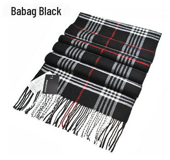 Зимний мужской и женский толстый клетчатый шарф из искусственного кашемира