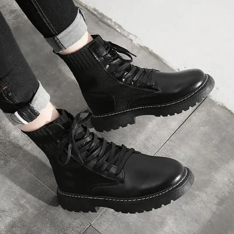 Модные трендовые 2025 с мехом теплые мужские ботинки зимние низкая цена дешевые размер 45 ретро дизайнерские нескользящие мужские туфли новое предложение по акции