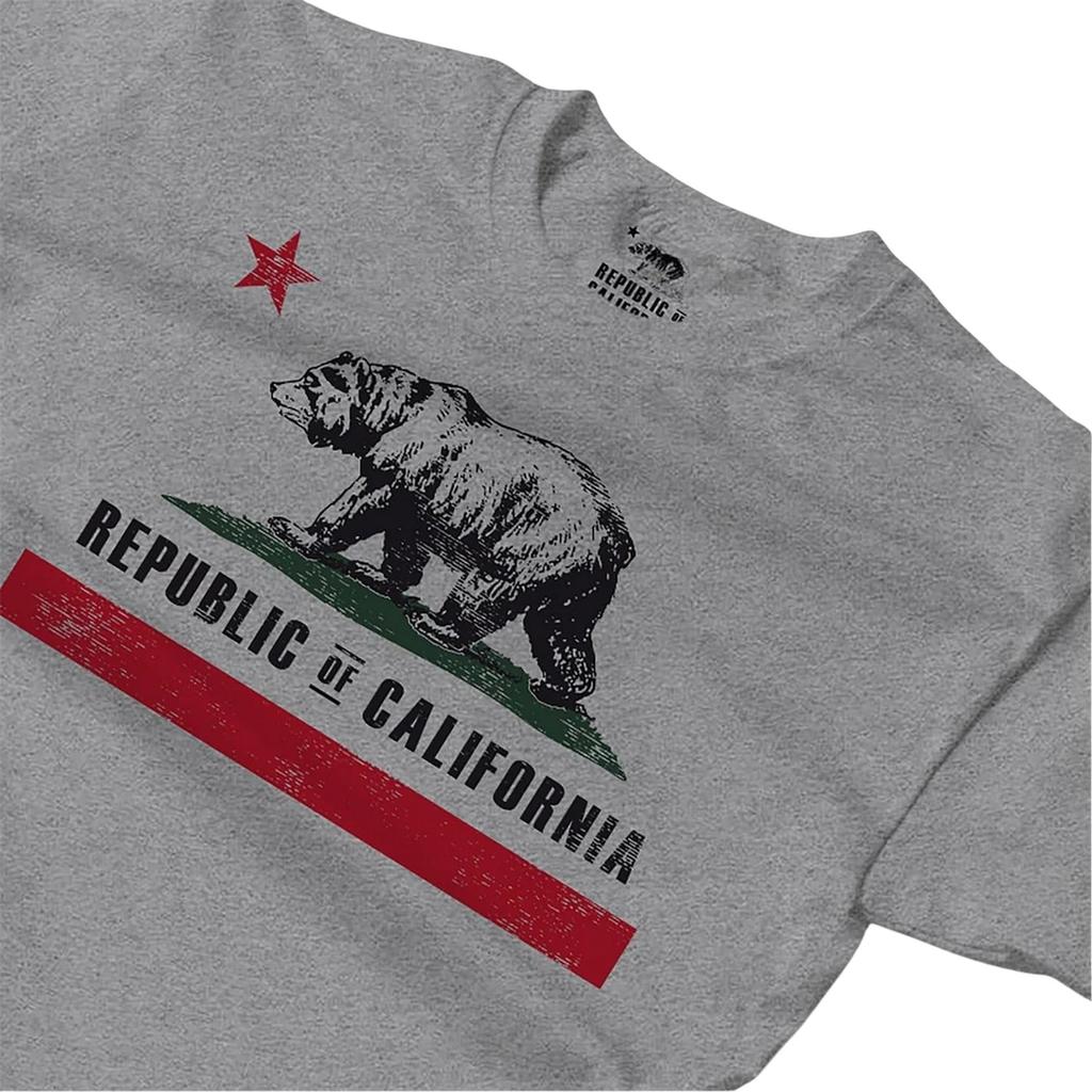 Republic of California Mens Old Flag Graphic Print Regular T-Shirt
