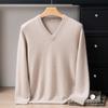 Кашемировая рубашка с V-образным вырезом 100% чистый кашемир утолщенный свитер однотонный кашемировый трикотаж