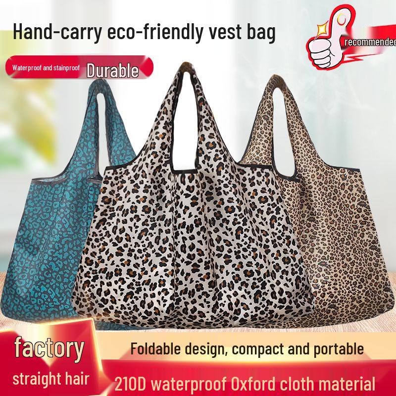 Large Capacity Foldable 210D Oxford Cloth Shopping Bag for Supermarket, Camping, and Travel