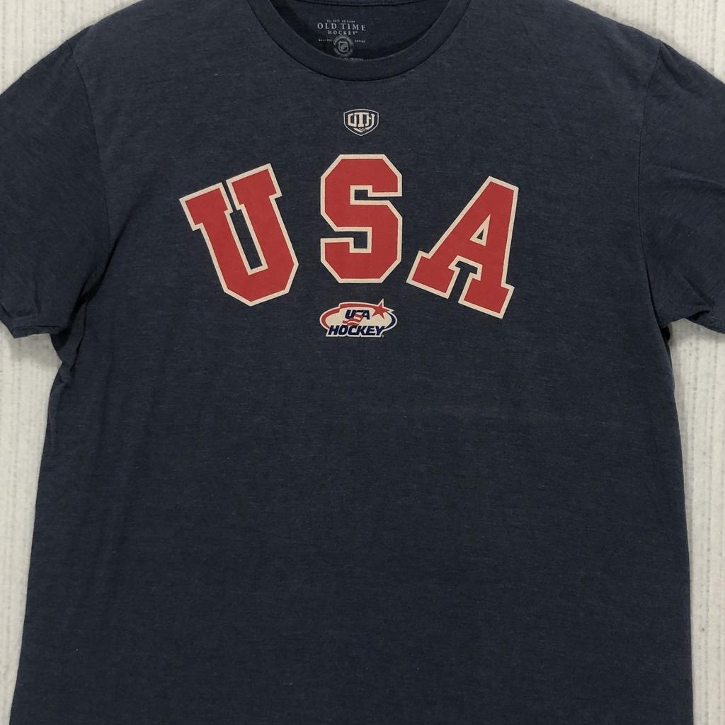 Old Time Hockey США Ван Риемсдайк 21 Футболка Мужская Размер L Темно-синий Команда США NHL Унисекс Футболка