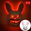 Halloween Luminous Animal Mask Horror Bloody Rabbit Bear Decoration Prop Simulation Fur Mask Role Playing Costume Party Decorati