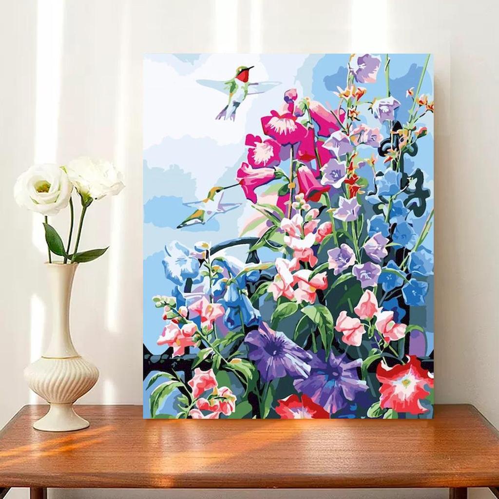 Frame Diy Painting By Numbers For Adults Kits Flowers Picture Wall Art Acrylic Paint On Numbers Starter Kit For Diy Gift 40x50