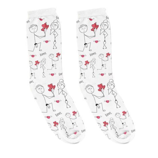 Носки на День святого Валентина, носки с рисунками нахальных грудей, эластичные забавные носки до середины икры для мужчин и женщин, подарок на День святого Валентина, годовщину для него/нее