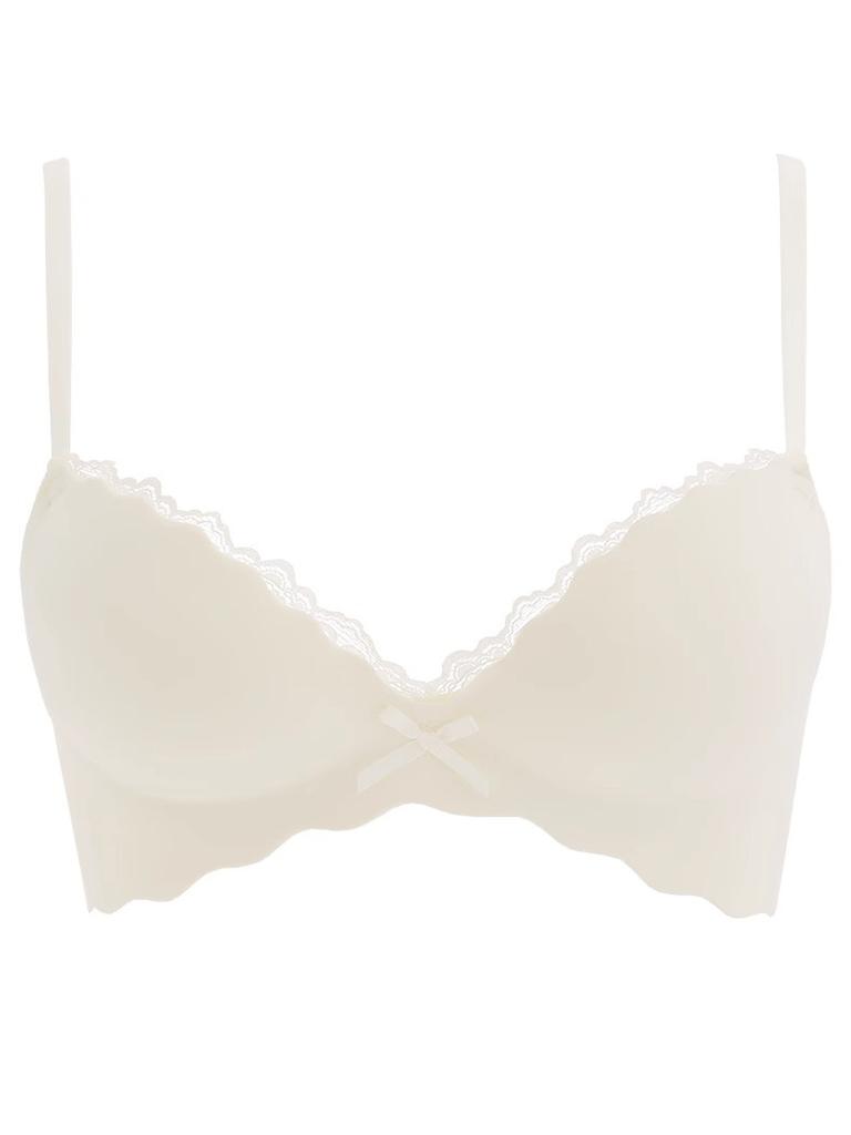 Thin female pure desire one piece seamless display big girl no steel ring sexy bra cover thickened
