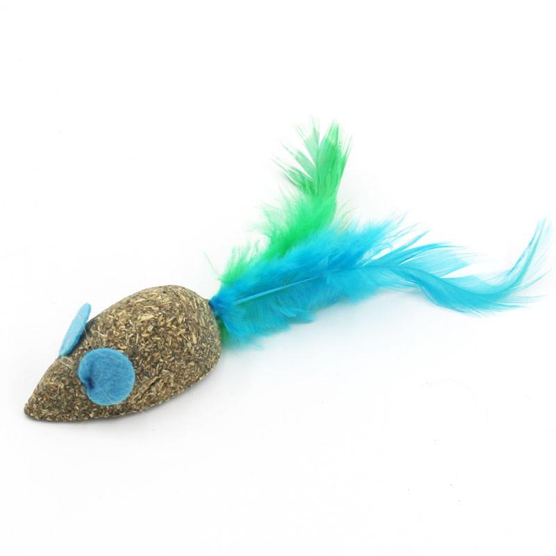 Мятная игрушка для кошек, кошачья мята в форме мыши с перьями, палочка для чистки моляров, кошачья закуска