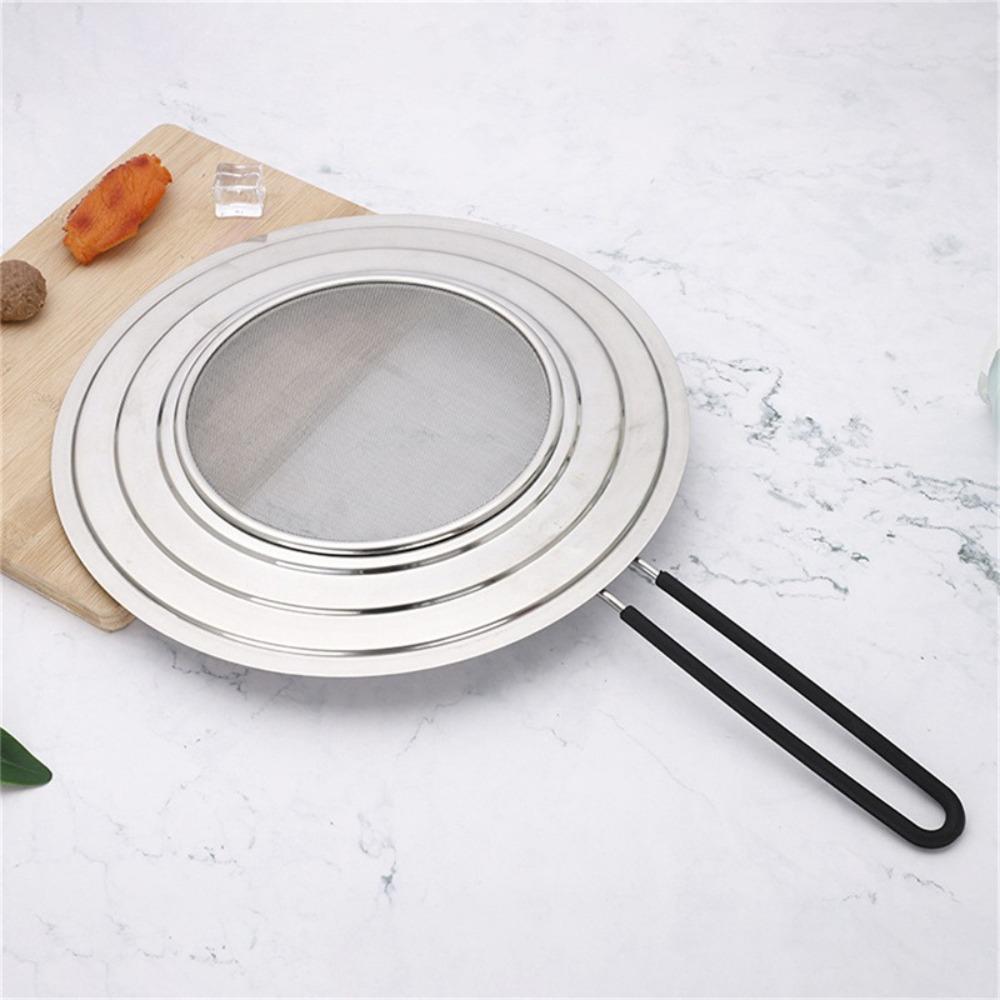 Foldable Handle Oil Splash Screen Stainless Steel Oil Proof Lid Pot Cover Oil Shield Guard Fried