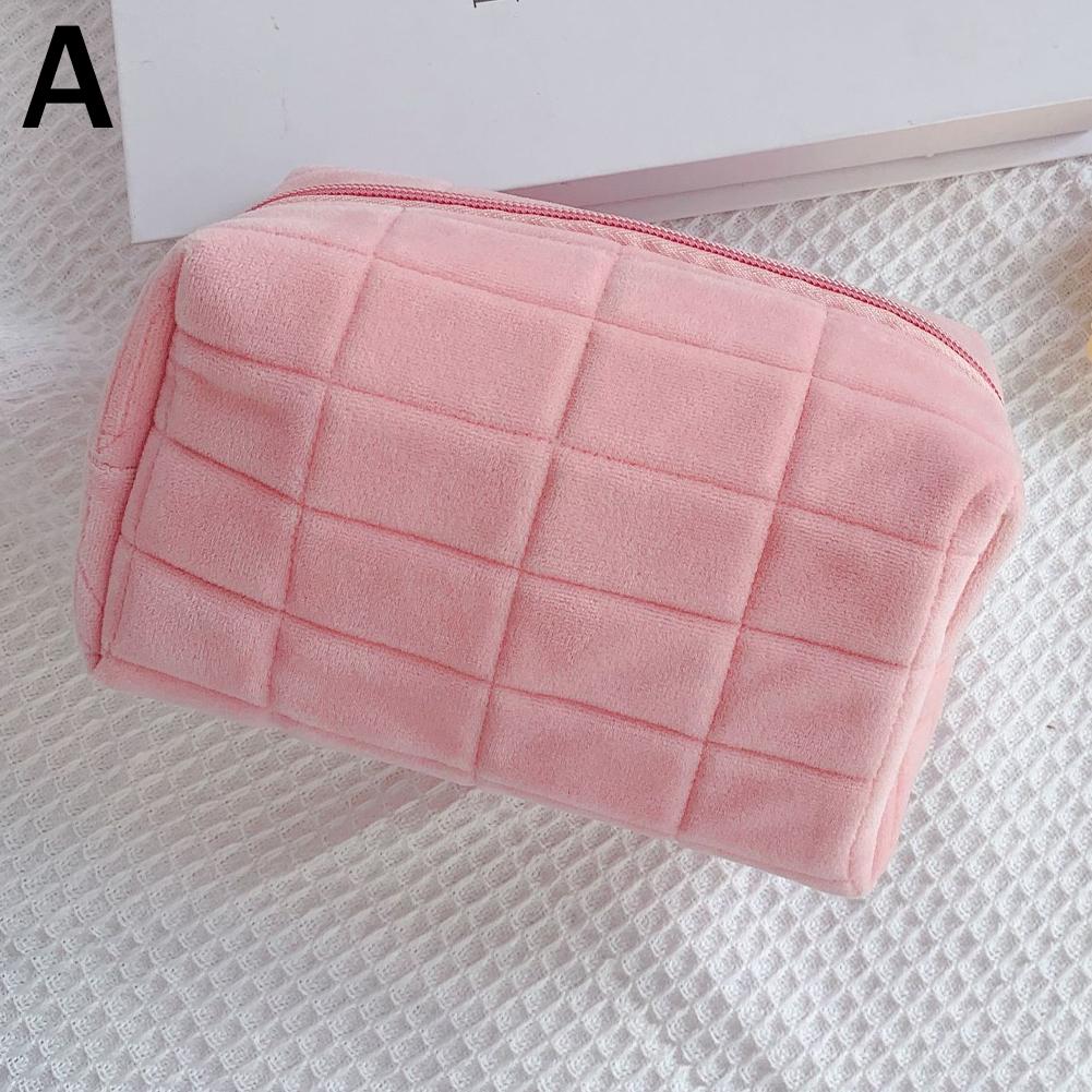 Solid Fur Cosmetic Storage Bag Large Capacity For Women Makeup Organizer Handbag Portable Travel Make Up Toiletry Punch