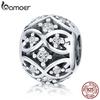 BAMOER Круглый шарм из стерлингового серебра 925 с узорами