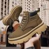 Осень и зима новая мужская обувь Мартин на толстой подошве с увеличением роста, уличная спортивная обувь, рабочая обувь, ретро высокие берцы на шнуровке, модные ботинки