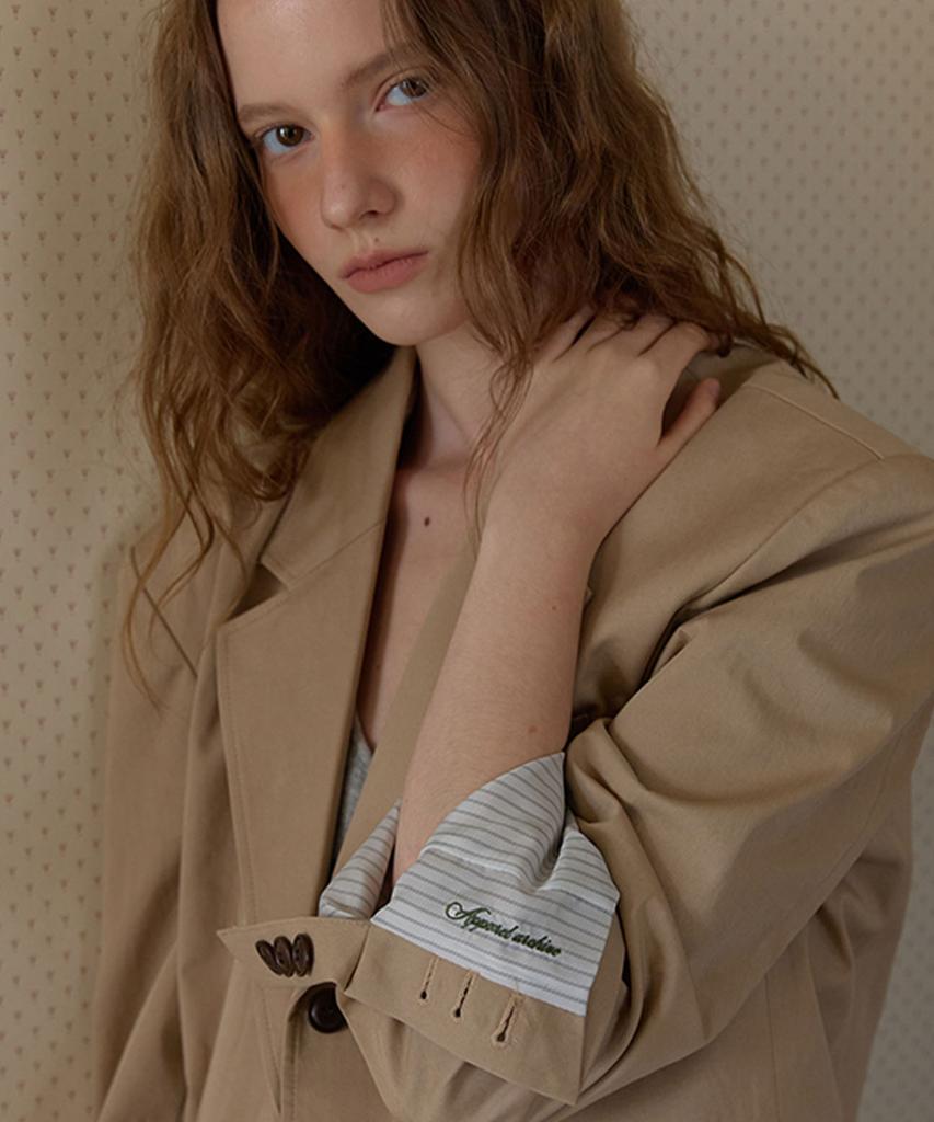 APPAREL ARCHIVE Rivlet Single Cotton Jacket - Beige
