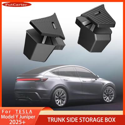 Для Tesla Model Y YL Juniper Органайзер в багажник Боковой ящик для хранения Органайзер в багажник Флокированный коврик из ТПЭ Грязезащитные Автомобильные аксессуары для путешествий