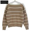 FOXEY 24 Year 44134 Beige X White Cotton Knit Top Olivia Stripe Knit Pullover Tops 40 Beige X whiteUsed