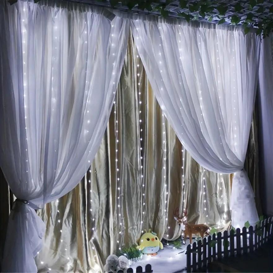 Garland Light Curtain for Window 3X3M Cold Color