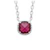 Les Trésors De Lily [R5840] - 'Sissi' Silver Ruby ​​silver Necklace (rhodium) - 6x6mm