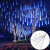 8Pcs Meteor Shower Rain Lights High Brightness Energy-saving Waterproof Outdoor Icicles Christmas Lights Party Decorations